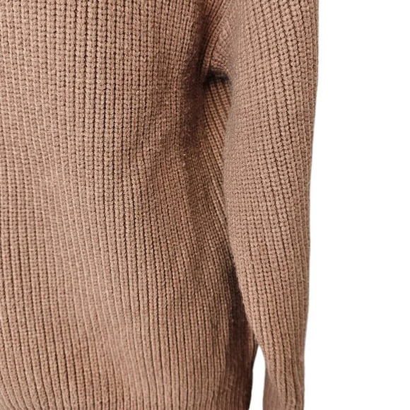 Revolve Lovers + Friends Tove Sweater Size Small Camel Knit V-Neck Mock Neck - Picture 5 of 8